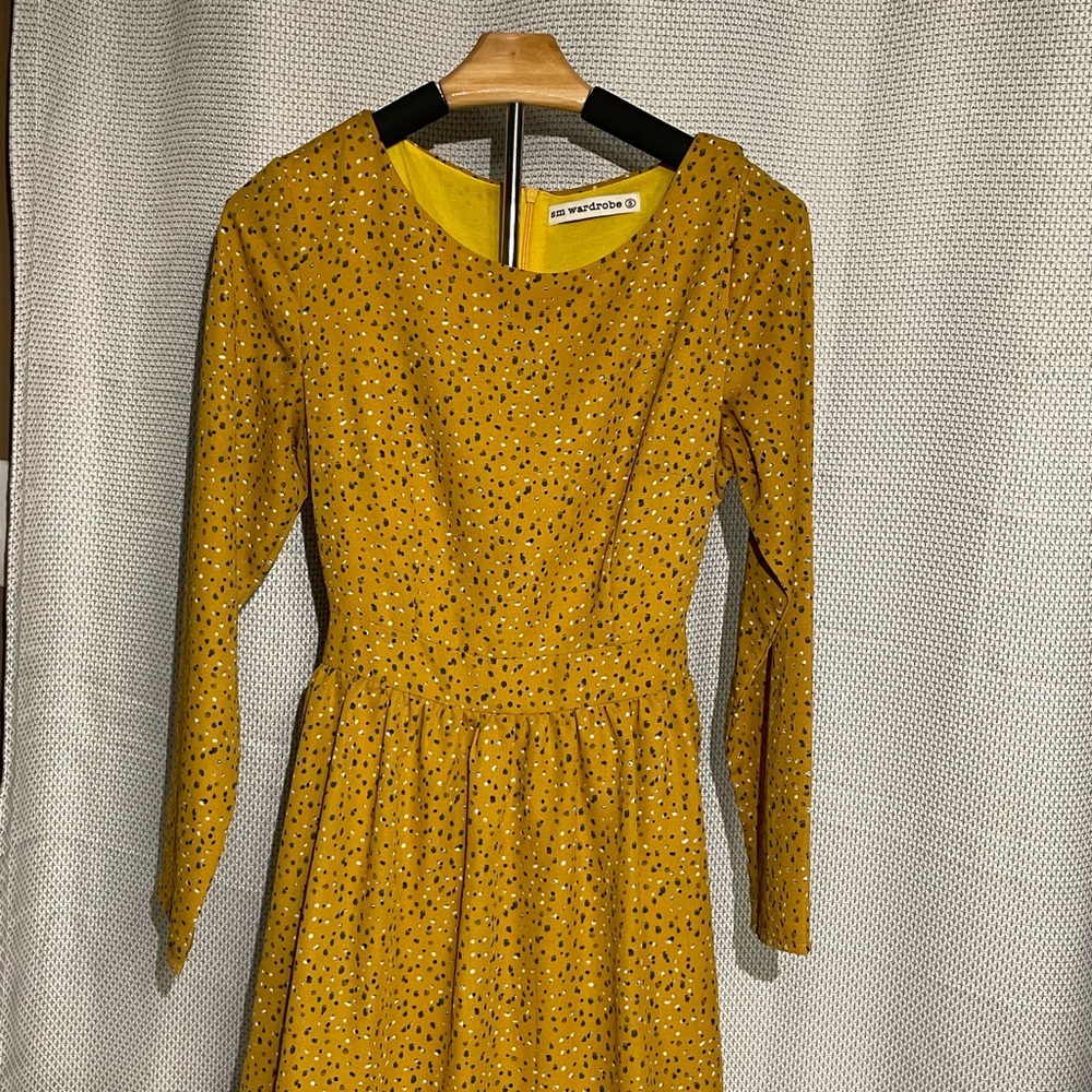 Whistles Yellow Long Sleeve Dress